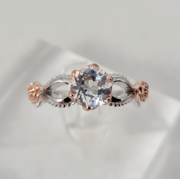 1ct Natural White Topaz and Diamonds Ring - Picture 4 of 15